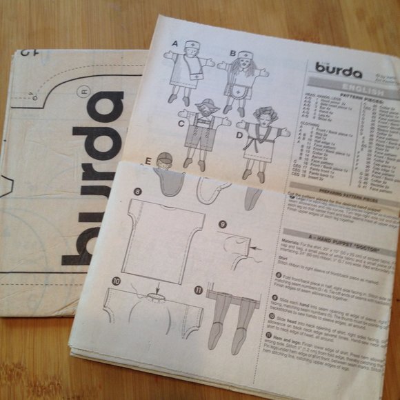 Burda Creative Handpuppet Sewing Pattern #7826 - Picture 6 of 7